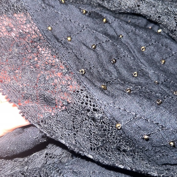 Free People $68 Bright Lights Cami Beaded Top Black Size XS OB1068264 Boho - Picture 9 of 10